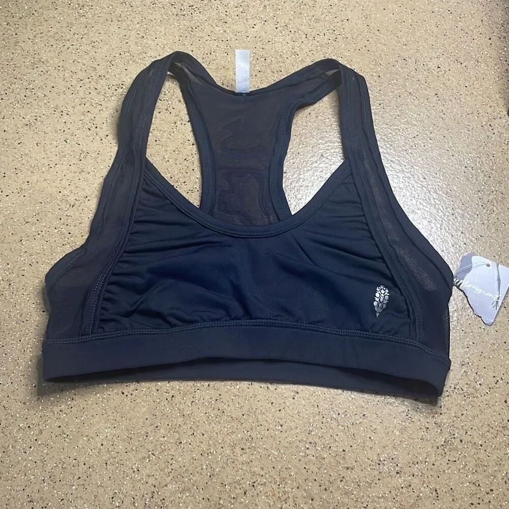 Free People Movement Mesh Racerback Sports Bra S Black